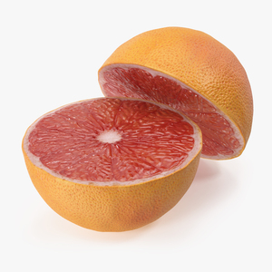 3D model Grapefruit Citrus Fruit Cut in Half