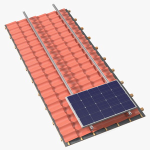 3D model Metal Roofing with Solar Panel