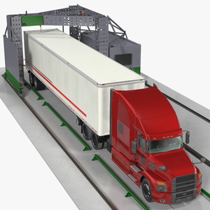 3D Gantry Inspection System with Semi Trailer Truck model