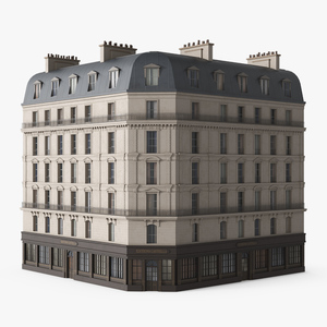 3D Paris Corner Traditional Building model