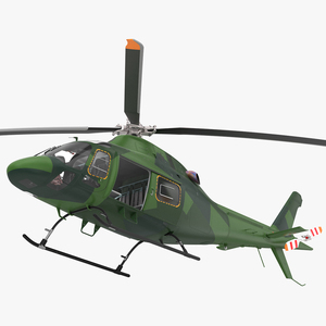 Army Helicopter AgustaWestland AW119 Rigged for Maya 3D