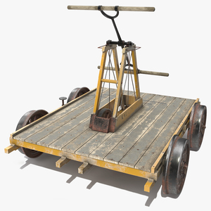 3D model Kalamazoo Vintage Railway Handcar Rigged