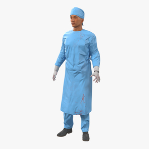 3D model Male Surgeon Mediterranean Rigged 4