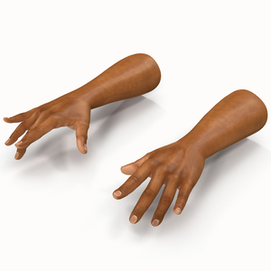 3D African Man Hands 2 Pose 3