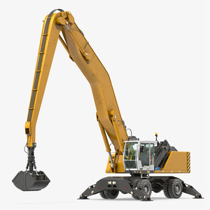 3D model Wheeled Excavator Generic