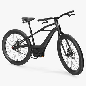 Electric Bike Harley Davidson Black Rigged 3D