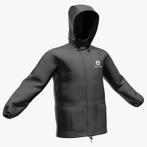 3D model John Deere Unisex Black Rain Jacket