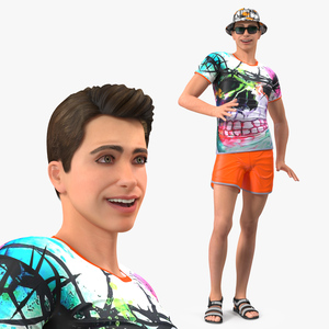 Teen Boy Swimwear Rigged 3D model