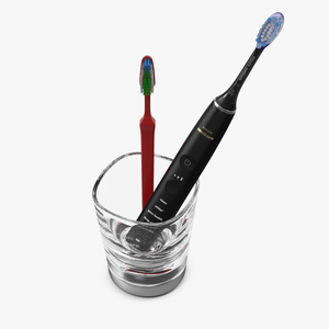 3D Glass with Toothbrushes model