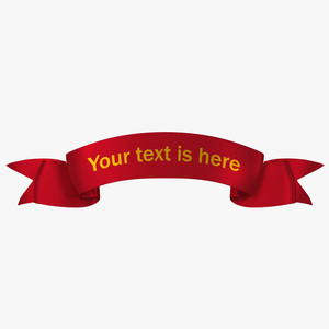 3D Ribbon Award Banner Red model