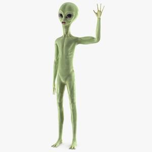 3D Cartoon Alien Greetings Pose model