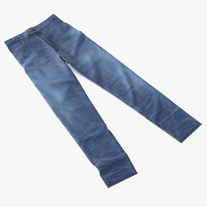 3D Casual Blue Denim Jeans model