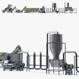 3D Plastic Recycling Plant model