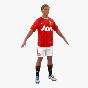 3D Soccer Player Manchester United with Hair