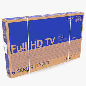 43 Inch Cardboard Television Box 3D