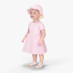 3D Toddler Girl Everyday Summer Dress Standing model