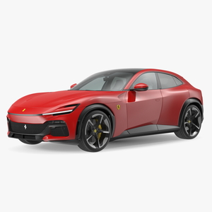 3D 2023 Red Ferrari Purosangue SUV Rigged model