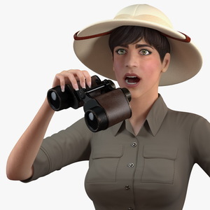 3D Women in Zookeeper Clothes Rigged model