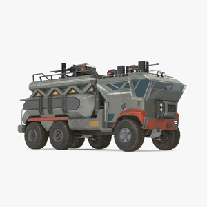 Concept Fantastic Military Truck Lights On 3D