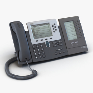 Cisco Unified IP Phone 7961G and Expansion Module 3D model