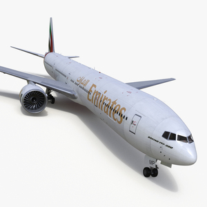 3D model Boeing 777 Emirates Airlines Rigged