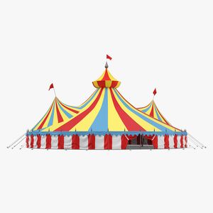 3D model Round Circus Tent Multicolored