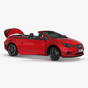 3D Buick Cascada Cabriolet Convertible Red Color Rigged for Maya