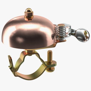 3D model Vintage Bike Bell with a Coil Spring Hammer Copper