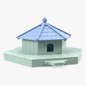 3D Wooden Duck House Floating Blue