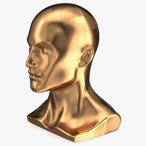 3D Male Mannequin Head Golden