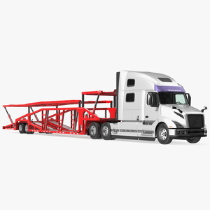Volvo VNL 860 Truck with Sun Valley Car Carrier Rigged 3D model