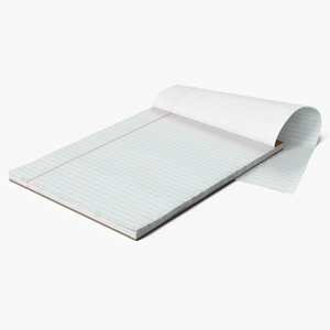 3D Blank White Writing Pad model