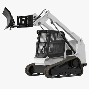 3D model Compact Tracked Loader with Blade Rigged