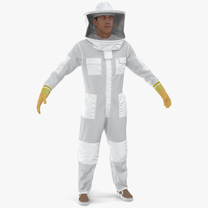 Man wearing Beekeeping Suit T Pose 3D model