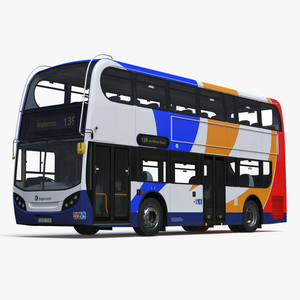 3D Double Decker City Bus Enviro400 Simple Interior model