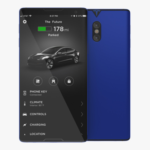 Tesla Phone Concept Blue 3D model