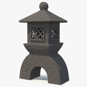 Japanese Dark Stone Lamp 3D model