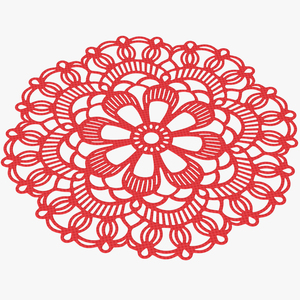 Disposable Lace Paper Doilie Red 3D