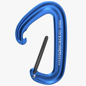 Black Diamond MiniWire Carabiner Open Blue 3D