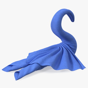 3D Blue Towel Swan with Spread Wings model