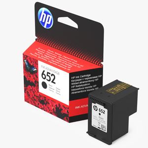 3D model Box with HP 652 Ink Cartridge Black