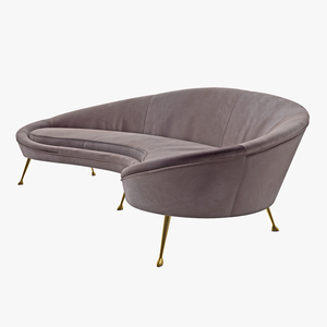 Ico Parisi Sofa 1950s Style Velvet 3D model