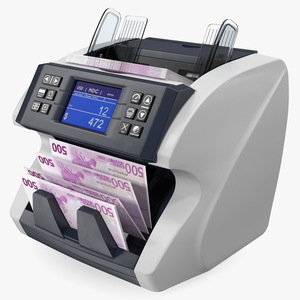 Cash Currency Counter Sorter Bills Euro 3D model