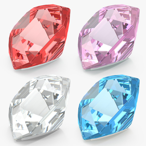 Asscher Cut Diamonds Set 3D model