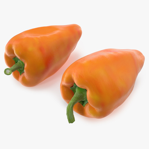 Sweet Long Pepper Orange 3D model