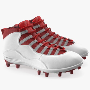 3D Air Jordan 10 Baseball Cleats Red model