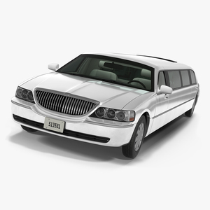 3D Limousine Generic White model