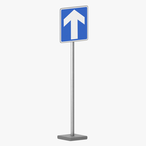 3D model Road Sign One Way Traffic