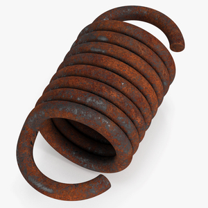 3D Thick Spring Rusty model