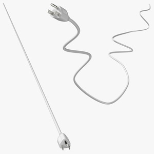 3D Type B Electric Plug White Rigged model